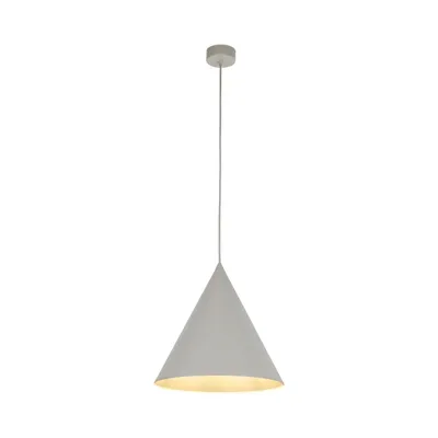 Obrázek produktu pro Závěsné svítidlo kovové E27 D: 32 cm V: max. 165 cm Béžové kulaté závěsné svítidlo v retro designu