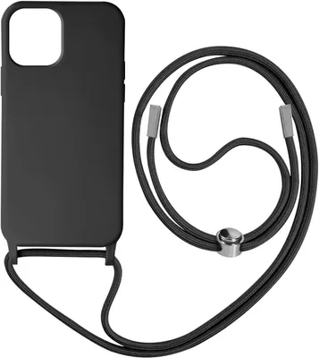 Immagine prodotto di Custodia protettiva per Apple iPhone 12 Pro Max con catena in nylon da 80 cm - Nero