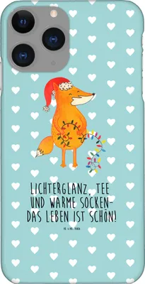 Produktbild von Mr. & Mrs. Panda Iphone 11 Pro Handyhülle Fuchs Weihnachten - Türkis Pastell - Geschenk, Weihnachtsmann, Handy Case, Füchse, Winter, Nikolaus, Premium Kunststoff