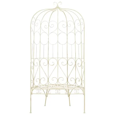 Image de vidaXL Banc de jardin 95 cm fer antique blanc