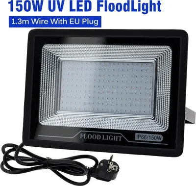 Image de Projecteur LED UV - Éclairage de scène à lumière noire - 150 W - Indice de protection IP66 (étanche) - Prise européenne - 220 V CA (90–240 V) - Multicolore
