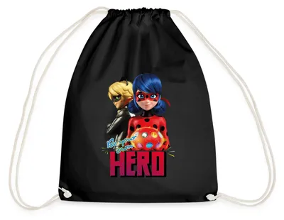 Produktbild von Spreadshirt Miraculous Be Your Own Hero Turnbeutel, One size, Schwarz