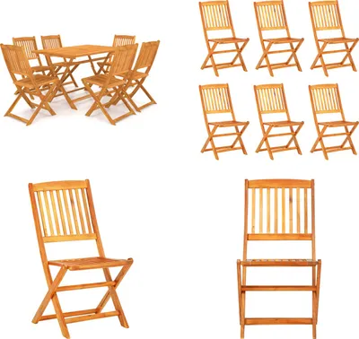 Produktbild von vidaXL 7 tlg. Garten Essgruppe Klappbar Massivholz Akazie - Gartenmöbel-Set - Gartenmöbel-Sets - Gartentisch Und Stühle - Gartentische Und Stühle