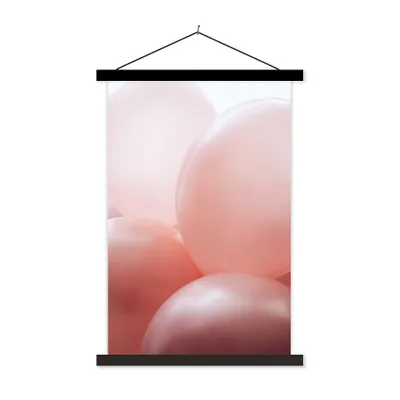 Produktbild von MuchoWow® Textilposter Ballon - Rosa - Pastell 60x90 cm mit schwarzem Rahmen - Poster Wohnzimmer
