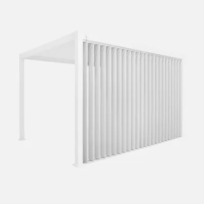 Produktbild von sweeek - Verstellbare senkrechte Lamellenwand 4m für Pergola Triomphe 3x4m - Weiß