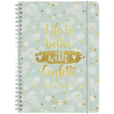 Produktbild von BRUNNEN 1072156093  Wochenkalender  Schülerkalender  2022/2023  "Confetti"  2 Seiten = 1 Woche  Blattgröße gekürzt 12,8 x 21 cm  A5  PP-Einband