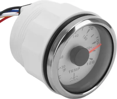 Produktbild von Weiß 52 mm Wassertemperaturanzeige 7 Farben Hintergrundbeleuchtung IP67 Wasserdicht 1600-22 Ω Zeigeranzeigemessgerät für Boote WohnmobileWeiß