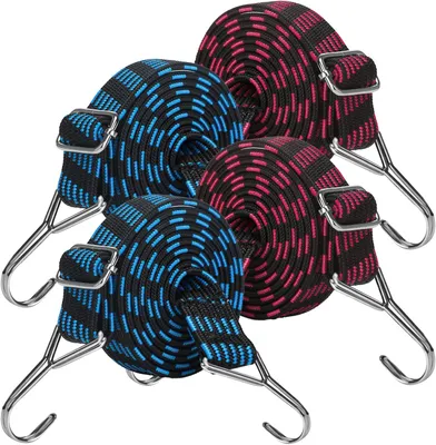Imagen del producto de Juego de 4 correas de sujeción elásticas, extra resistentes, con ganchos, 4 unidades, para fijación