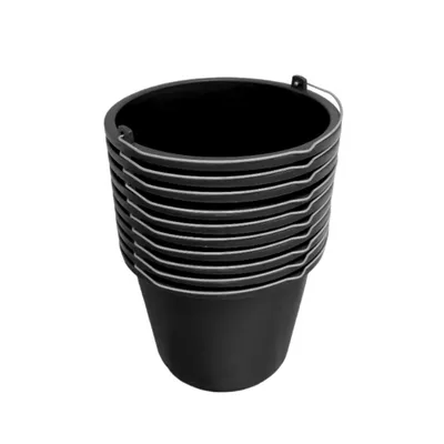 Immagine prodotto di ViD® 10 pezzi Secchio per malta/secchio per calcestruzzo 5 litri | Ø24 x 19 cm | Secchio per gesso/secchio per cemento/secchio per edilizia