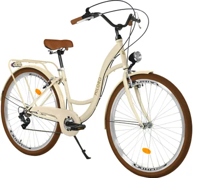 Produktbild von Milord Komfort Fahrrad Retro Vintage Damenfahrrad, 28 Zoll, Beige-Braun, 7 Gang Shimano