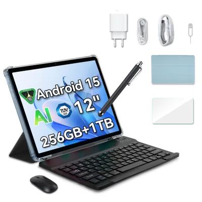 Produktbild von Tablet Blackview Mega2 Android 15 12''2K Display FHD, 36(12+24) GB+256GB 2TB z możliwością rozbudowy, 5GWiFi, Dual 4G, 9000mAh, w tym pióro, mysz, klawiatura, wi