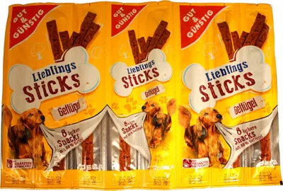 Produktbild von Lieblings Sticks Hundeleckerli mit Geflügel, 25er Pack (25 x 88g Packung)