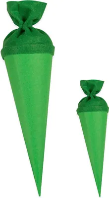 Produktbild von itenga Bastelschultüte 70cm und Geschwister 35cm mit Filzverschluss GRÜN Set