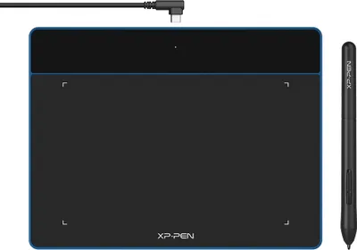 Immagine prodotto di XPPen Deco Fun S tavoletta grafica 6,3x4 pollici, penna con 8192 livelli di pressione 60 ° inclinazione penna tablet OSU gioco con Android Chromebook Linux (Blu)