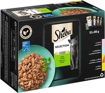 Image de SHEBA® Sachets-portions Multipack Sélection en sauce Fine diversité MSC 4 x 12 x 85g