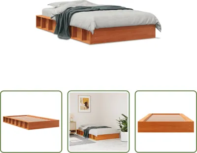 Produktbild von The Living Store Massivholzbett ohne Matratze Wachsbraun 90x200 Kiefernholz