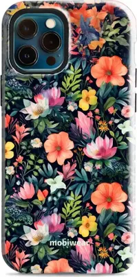 Produktbild von Handyhülle für iPhone 12 Pro, Mobiwear Elite Pro, Bunt-Blumig
