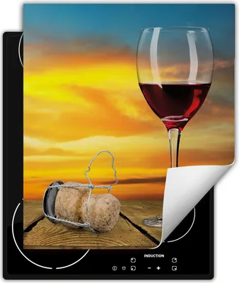 Produktbild von DarHaus Herdabdeckplatte 45x52 cm Anti Rutsch Matte Aufrollbar, rot - Wein