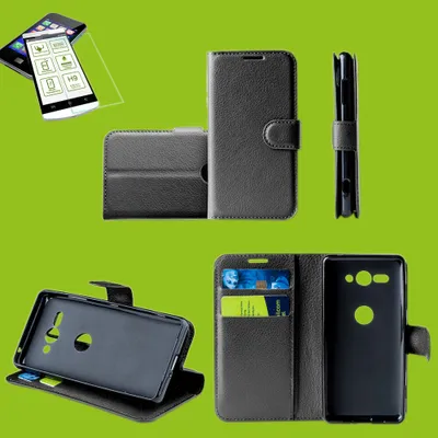 Obrázok produktu pre Pre Sony Xperia XZ4 Compact Puzdro Wallet Premium Black Cover + H9 Tvrdené sklo