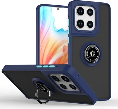 Produktbild von Hülle für Motorola Moto G Stylus 5G 2025 Matte Transluzent TPU Stoßfest Schutzhülle mit Ring Halter Ständer Blau
