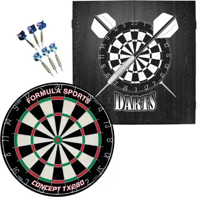 Produktbild von Dartboard-Set mit Darts und Kabine – Alles, was du für dein Dartspiel brauchst
