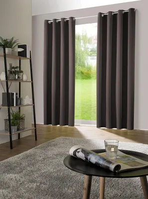 Obrázek produktu pro heimtexland ® 1 pár zatemňovacích závěsů Termo závěsy ÖKOTEX typ 139 šedohnědý VxŠ 245 x 135 cm
