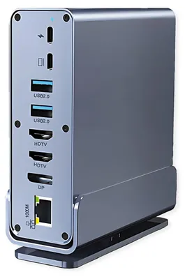 Immagine prodotto di VALUE Docking station USB-C 16-in-1 4K60 1xDP 2xHDMI 1xGbE 2xC 5xA 1xC