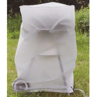 Zdjęcie produktu dla Pokrowiec na grill kulisty (50 x 80 cm) – odporna na warunki atmosferyczne, biała folia PE – z sznurkiem