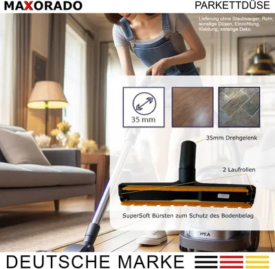 Immagine prodotto di Bocchetta per parquet Spazzola per parquet per aspirapolvere Hyla Ricambio Accessori Spazzola Bocchetta Attacco Piede Bocchetta per pavimenti
