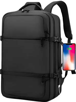 Productafbeelding van CarryQuest® - Toposhine - Rugzak - Geschikt voor 15,6 inch laptop - Polyester - Zwart