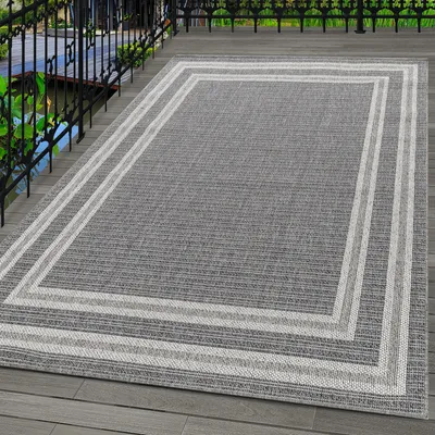 Produktbild von Carpetsale24 Outdoor Teppich Wetterfest Innen & Außenbereich Modern Design Küchenteppich Balkon Terrassen Flachgewebe Wetterfest, Grösse: 160x230 cm