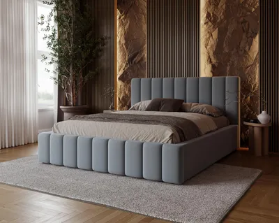 Produktbild von MYSEN Polsterbett Doppelbett 160x200 Avanti mit Bettkasten mit Lattenrost Komplett-Set Design Velvet Hellgrau
