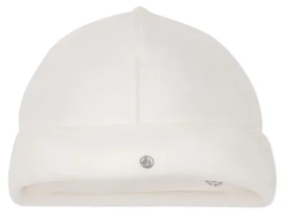 Produktbild von Petit Bateau Uni Baby Neugeborenenmütze, Weiss Marshmallow, 0 Monate