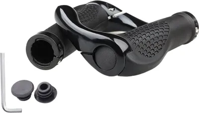 Obrázok produktu pre 2 ks nekĺzavé rukoväte riadidiel bicykla so špeciálnym ergonomickým dizajnom, hliníková zliatina, elektrické bicyklové rukoväte, ochrana zápästia, 1 pár gumových rukovätí pre horský bicykel, BMX, MTB (čierna)