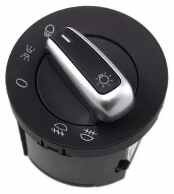 Immagine prodotto di Pulsante per i fari VW Golf 5/6, Passat B6, Touran, Scirocco, Caddy, Jetta – cromato, senza funzione auto – 3C89414