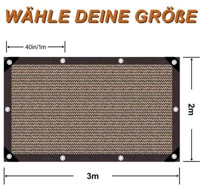 Imagen del producto de Red de protección solar, con un 80% de protección UV, transpirable, de 2 x 5 metros, ideal para plantas y invernaderos