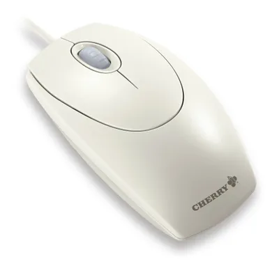Produktbild von Cherry WHEELMOUSE OPTICAL Kabelgebundene Maus, Hell Grau, PS2/USB, Beidhändig, Optisch, USB Type-A + PS/2, 1000 DPI, Grau