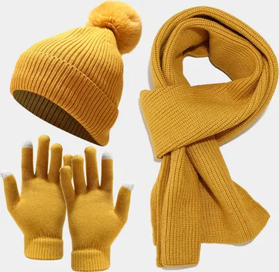 Produktbild von 3er-Pack Winter Beanie Schal Touchscreen Warme Handschuhe Set Warme Strickmützen für Männer und Frauen