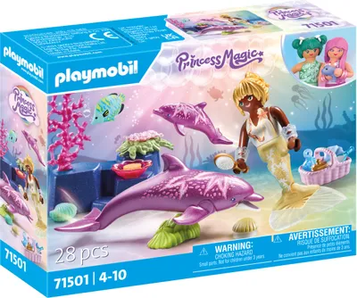 Produktbild von PLAYMOBIL Princess Magic 71501 Meerjungfrau mit Delfinen