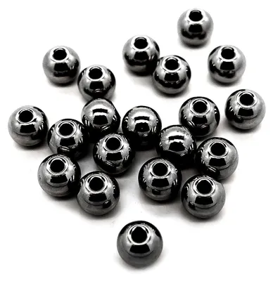 20 Stück Edelstahlperlen Perlen schwarz