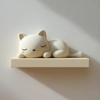 Wandregal mit schlafender Katze – Decords Wandregal, Produktansicht 1