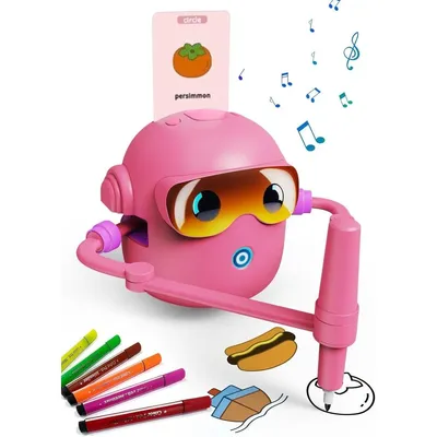 Produktbild von Minicee Zeichenroboter für Kinder – Lernspielzeug Zeichenmaschine mit 100 Karten – Montessori Zeichenroboter für Kinder 3–8 Jahre