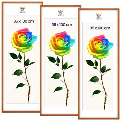 Produktbild von MG Design 3er Set Bilderrahmen Lackiert 35x100 cm - Posterrahmen Echtholz mit Acrylglas, verstärkte Wandaufhängung, hoch/quer