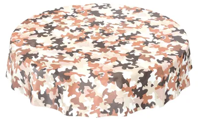 Produktbild von ANRO Military Camouflage Braun Rund 100cm Wachstuch Tischdecke