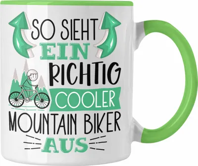 Produktbild von Trendation - So Sieht Ein Richtig Cooler Mountainbiker Aus Geschenk Tasse Lustiger Spruch Geschenkidee (Grün)