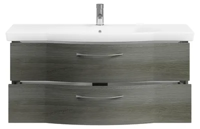 Produktbild von Pelipal Badmöbel-Set Serie 6005 Sprint BxHxT 122 x 49 x 48,1 cm Frontfarbe graphit struktur quer mit Waschtisch Keramik