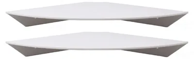Eckregal-Set aus Acryl, 2er-Pack, schwebend, weiß