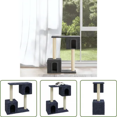 Image de The Living Store Arbre à chat avec colonnes à griffer en sisal Gris foncé 60 cm