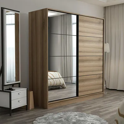 Immagine prodotto di Rovolon - Guardaroba 2 Ante, 180x190h cm Marrone Rovere, Appendiabiti