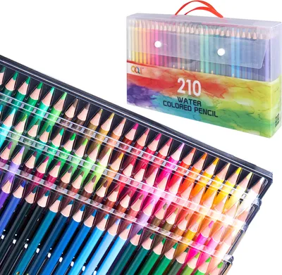 Zdjęcie produktu dla 120/150/180/210 Profesjonalny zestaw kredek akwarelowych dla artystów – kredki rozpuszczalne w wodzie dla uczniów i dorosłych – kredki do rysowania i szkicowania – materiały artystyczne do rysowania i kolorowanek